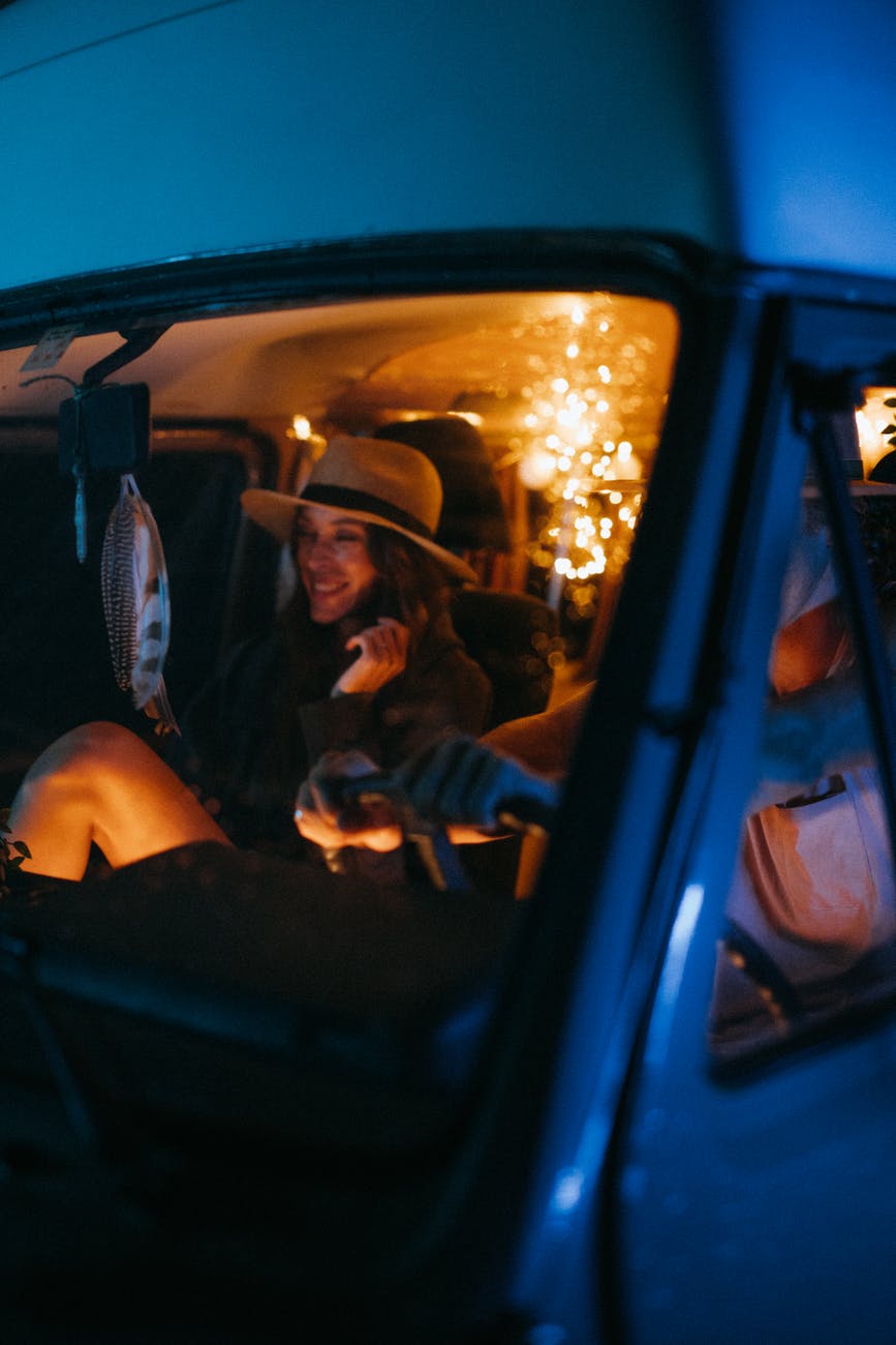 people sitting inside a vehicle