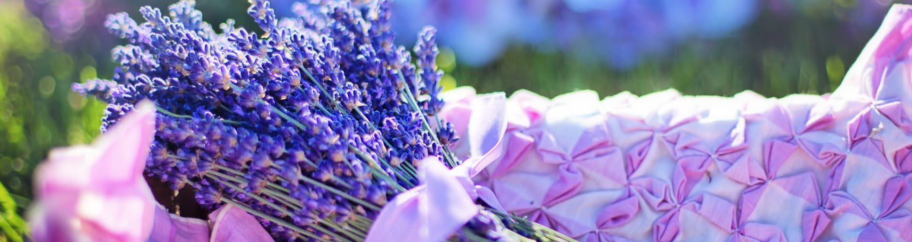 focus photo of lavender on basket