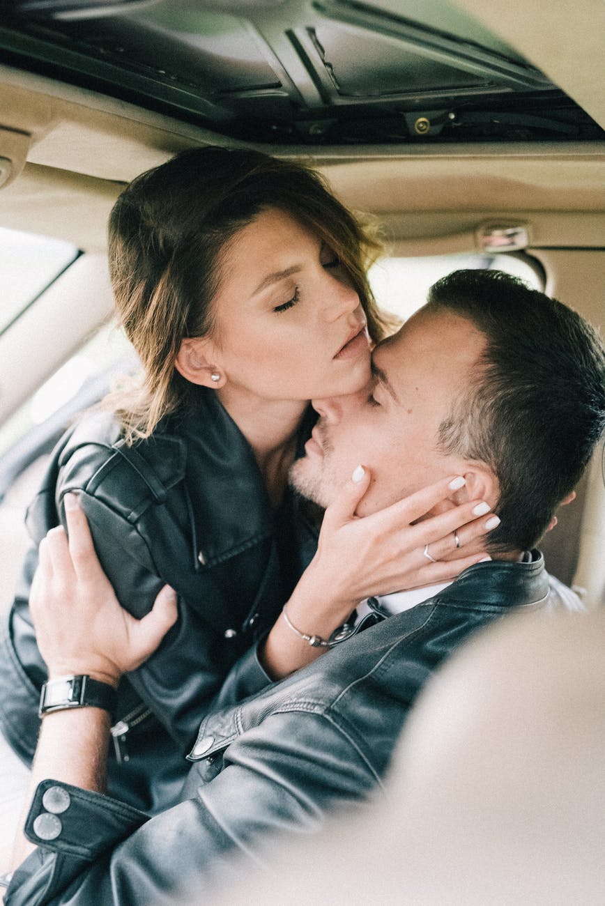 man and woman embracing