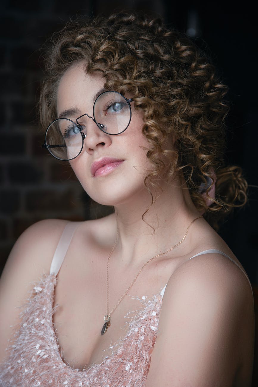 portrait of curly hair woman