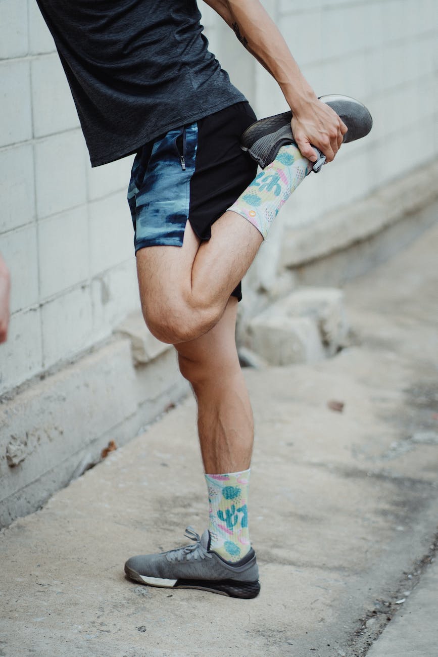 a person stretching